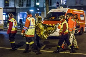 ATTENTAT DE PARIS AU BATACLAN COMMIS PAR DES MEMBRES DE DAESH, ETAT ISLAMIQUE, 11 EME ARRONDISSEMENT, PARIS (75), ILE DE FRANCE, FRANCE 