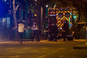 ATTENTAT DE PARIS AU BATACLAN COMMIS PAR DES MEMBRES DE DAESH, ETAT ISLAMIQUE, 11 EME ARRONDISSEMENT, PARIS (75), ILE DE FRANCE, FRANCE 