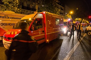 ATTENTAT DE PARIS AU BATACLAN COMMIS PAR DES MEMBRES DE DAESH, ETAT ISLAMIQUE, 11 EME ARRONDISSEMENT, PARIS (75), ILE DE FRANCE, FRANCE 