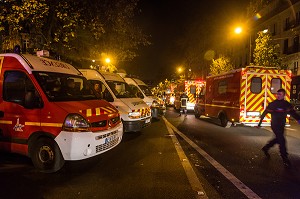 ATTENTAT DE PARIS AU BATACLAN COMMIS PAR DES MEMBRES DE DAESH, ETAT ISLAMIQUE, 11 EME ARRONDISSEMENT, PARIS (75), ILE DE FRANCE, FRANCE 
