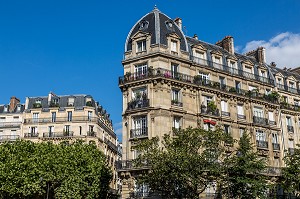 IMMEUBLES HAUSSMANIENS, BOULEVARD RASPAIL, PARIS, 14EME ARRONDISSEMENT, FRANCE, EUROPE 