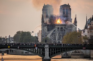 INCENDIE DE LA CATHEDRALE NOTRE DAME DE PARIS, PARIS, LE 15/04/19 