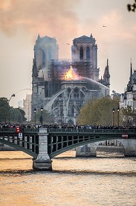 INCENDIE DE LA CATHEDRALE NOTRE DAME DE PARIS, PARIS, LE 15/04/19 