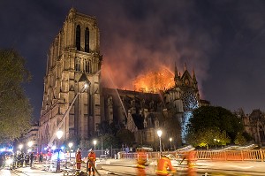 INCENDIE DE LA CATHEDRALE NOTRE DAME DE PARIS, PARIS, LE 15/04/19 