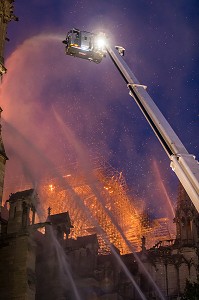 INCENDIE DE LA CATHEDRALE NOTRE DAME DE PARIS, PARIS, LE 15/04/19 