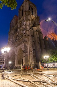 INCENDIE DE LA CATHEDRALE NOTRE DAME DE PARIS, PARIS, LE 15/04/19 