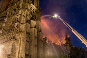 INCENDIE DE LA CATHEDRALE NOTRE DAME DE PARIS, PARIS, LE 15/04/19 