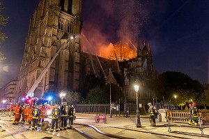 INCENDIE DE LA CATHEDRALE NOTRE DAME DE PARIS, PARIS, LE 15/04/19 