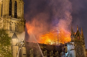 INCENDIE DE LA CATHEDRALE NOTRE DAME DE PARIS, PARIS, LE 15/04/19 