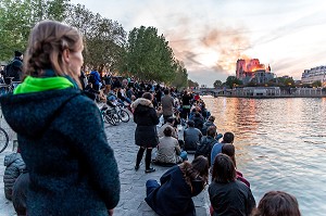 INCENDIE DE LA CATHEDRALE NOTRE DAME DE PARIS, PARIS, LE 15/04/19 