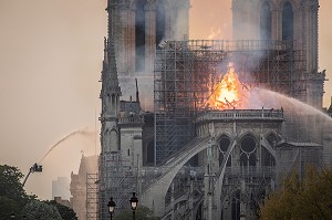 INCENDIE DE LA CATHEDRALE NOTRE DAME DE PARIS, PARIS, LE 15/04/19 