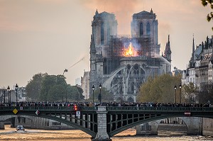 INCENDIE DE LA CATHEDRALE NOTRE DAME DE PARIS, PARIS, LE 15/04/19 