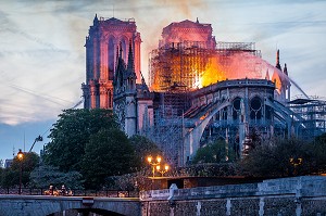 INCENDIE DE LA CATHEDRALE NOTRE DAME DE PARIS, PARIS, LE 15/04/19 