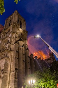 INCENDIE DE LA CATHEDRALE NOTRE DAME DE PARIS, PARIS, LE 15/04/19 