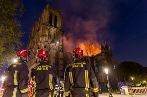 INCENDIE DE LA CATHEDRALE NOTRE DAME DE PARIS, PARIS, LE 15/04/19 