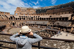 COLISEE, AMPHITHEATRE DE LA ROME ANTIQUE, ROME, ITALIE, EUROPE 