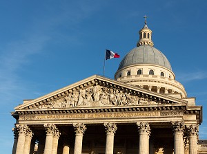 PANTHEON, SITUE PLACE DU PANTHEON SUR LA MONTAGNE SAINTE-GENEVIEVE, AU COEUR DU QUARTIER LATIN. IL A POUR VOCATION D'HONORER DES PERSONNALITES ILLUSTRES AYANT MARQUE L'HISTOIRE DE FRANCE, 5EME ARRONDISSEMENT, PARIS (75), FRANCE 