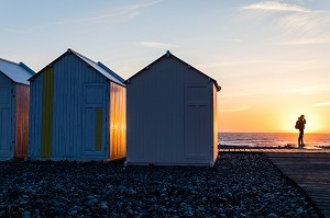 COUCHE DE SOLEIL, PLAGE DE CAYEUX SUR MER, (80) SOMME, PICARDIE, HAUTS-DE-FRANCE 