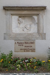 BAS RELIEF DE MAURICE ROLLINAT REALISE PAR RODIN, FRESSELINES, (23) CREUSE, NOUVELLE AQUITAINE, FRANCE 