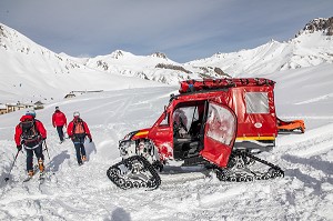 UNITE LEGERE DE SECOURS A CHENILLES, ULS, EXERCICE NATIONAL SAPEURS-POMPIERS DE SECOURS EN AVALANCHE, COL DU LAUTARET, HAUTES ALPES (05) 