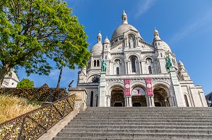 BASILIQUE DU SACRE CŒUR, BUTTE MONTMARTRE, 18EME ARRONDISSEMENT, PARIS, ILE DE FRANCE, FRANCE, FRANCE, EUROPE 