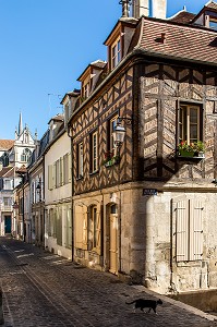 MAISON A PANS DE BOIS, AUXERRE, YONNE, BOURGOGNE, FRANCE 