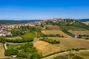 VILLAGE ET COLLINE ETERNELLE DE VEZELAY, BASILIQUE SAINTE MARIE MADELEINE, VEZELAY, YONNE, BOURGOGNE, FRANCE 