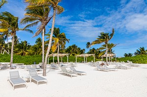 ILLUSTRATION BAISSE DE FREQUENTATION DE RESORT EN PERIODE DE PANDEMIE DU COVID 19, PLAGE DU WESTIN PUNTACANA RESORT & CLUB, REPUBLIQUE DOMINICAINE 