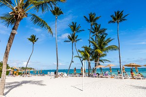 ILLUSTRATION BAISSE DE FREQUENTATION DE RESORT EN PERIODE DE PANDEMIE DU COVID 19, PLAGE DU WESTIN PUNTACANA RESORT & CLUB, REPUBLIQUE DOMINICAINE 