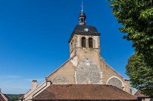 TOUR DE L'HORLOGE, CLOCHER DE L'ANCIENNE EGLISE SAINT-PIERRE, VILLAGE ET COLLINE ETERNELLE DE VEZELAY, VEZELAY, (89) YONNE, BOURGOGNE, FRANCE 