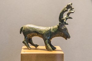 CERF COULE A LA CIRE PERDUE, MUSEE D'ARCHEOLOGIE, JUBLAINS, (53) MAYENNE, PAYS DE LA LOIRE 