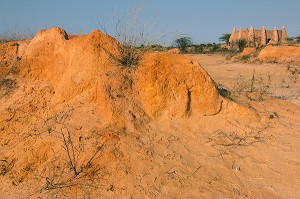 MOSQUEE AYANT SERVIE DE DECOR POUR UN TOURNAGE DE FILM DE BERNARD GIRAUDEAU AVEC RICHARD BOHRINGER, LES CAPRICES D'UN FLEUVE EN 1996, TONGON, SENEGAL, AFRIQUE DE L'OUEST 