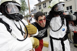 EVACUATION D'URGENCE DES VICTIMES, EXERCICE EUROPEEN DE GESTION DE CRISE A BELVAL (PLAN ROUGE EUROPEEN OU PLAN ORSEC), GRAND DUCHE DE LUXEMBOURG, EUROLUX 2007 