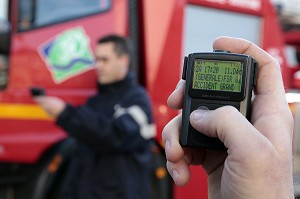 BIP DE RECEPTION D'ALERTE POUR DEPART EN INTERVENTION DES SAPEURS-POMPIERS, CENTRE DE SECOURS DE YVETOT, SEINE-MARITIME (76), FRANCE 