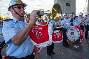 FANFARE DE LA MUSIQUE DES SAPEURS-POMPIERS DU GERS, CONGRES NATIONAL DES SAPEURS-POMPIERS, FNSPF, AGEN (47), FRANCE 