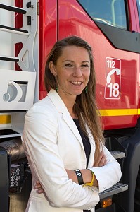 MARIE-AMELIE LE FUR, MARRAINE DU CONGRES ET CAPORAL D'HONNEUR, CHAMPIONNE PARA OLYMPIQUE (2 MEDAILLES D'OR, 1 D'ARGENT ET 1 DE BRONZE) À RIO AU BRESIL, 123 EME CONGRES NATIONAL DES SAPEURS-POMPIERS DE FRANCE, TOURS, SEPTEMBRE 2016