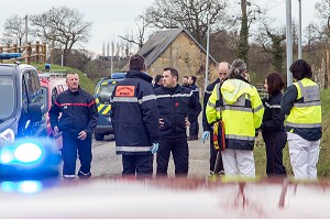 DEPART SUR LA COMMUNE D'HOCQUIGNY POUR UN SUICIDE D'UN JEUNE HOMME DE 19 ANS PAR ARME A FEU, CENTRE DE SECOURS PRINCIPAL DE GRANVILLE (50), FRANCE 
