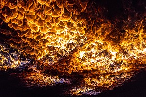 PHENOMENE THERMIQUE DE ROLL-OVER, TUNNEL DE FEU, CENTRE DE FORMATION ET D'ENTRAINEMENT AUX TECHNIQUES D'INTERVENTION EN TUNNEL (CFETIT), FORMATION EQUIPIER INTERVENTION TUNNEL ROUTIER, MODANE (73) FRANCE