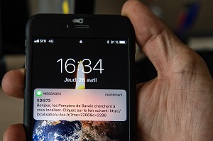 MESSAGE ENVOYE A LA VICTIME PAR LE CODIS, SYSTEME DE GEOLOCALISATION DES VICTIMES AVEC TELEPHONE PORTABLE ET GPS