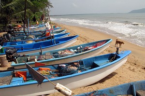 BARQUES DE PECHE TRADITIONNEL. PROVINCE DE BANG SAPHAN, THAILANDE 