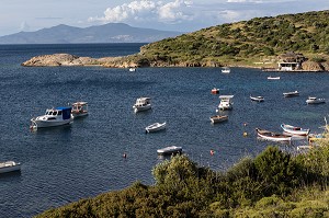 PETIT PORT, COTE DECOUPEE, LITTORAL TURC DE LA MER EGEE, REGION DE FOCA, RIVIERA DES OLIVIERS, NORD D’IZMIR, TURQUIE 