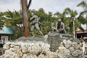 STATUE DE SCENE DE NAUFRAGE, KEY WEST, FLORIDE, FLORIDA, ETATS-UNIS, USA 