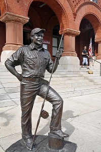 STATUE EN BRONZE D'UN PECHEUR, KEY WEST, FLORIDE, FLORIDA, ETATS-UNIS, USA 