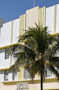 FACADE ART DECO HOTEL LESLIE, OCEAN DRIVE, ART DECO MIAMI BEACH, MIAMI, FLORIDE, FLORIDA, ETATS-UNIS, USA 