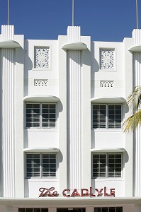 FACADE ART DECO HOTEL CARLYLE, OCEAN DRIVE, QUARTIER ART DECO MIAMI BEACH, MIAMI, FLORIDE, FLORIDA, ETATS-UNIS, USA 