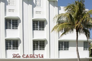 FACADE ART DECO HOTEL CARLYLE, OCEAN DRIVE, QUARTIER ART DECO MIAMI BEACH, MIAMI, FLORIDE, FLORIDA, ETATS-UNIS, USA 