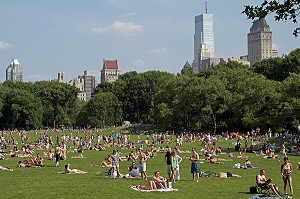 PELOUSES DE CENTRAL PARK, ESPACE VERT SITUE DANS LE QUARTIER DE MANHATTAN, NEW YORK, ETAT DE NEW YORK, ETATS-UNIS 