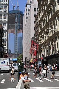 CHANTIER DE CONSTRUCTION DE LA FREEDOM TOWER, PLUS HAUTE TOUR DES ETATS-UNIS (541 METRES), GROUND ZERO DU WORLD TRADE CENTER, FINANCIAL DISTRICT, DOWNTOWN, MANHATTAN, NEW YORK CITY, ETATS-UNIS 