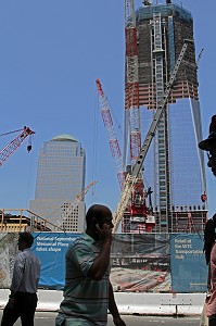 CHANTIER DE CONSTRUCTION DE LA FREEDOM TOWER, PLUS HAUTE TOUR DES ETATS-UNIS (541 METRES), GROUND ZERO DU WORLD TRADE CENTER, FINANCIAL DISTRICT, DOWNTOWN, MANHATTAN, NEW YORK CITY, ETATS-UNIS 