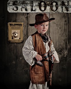 LE SHERIFF DEVANT LE SALOON, METIER DE REVE DES ENFANTS, QUAND JE SERAI GRAND, JE SERAI..., SERIE IMAGE EXPOSITION 